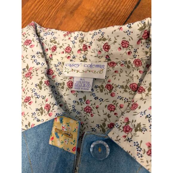 Sz M/L - Vintage 90s Denim & Embroidery Jacket - Picture 4 of 9